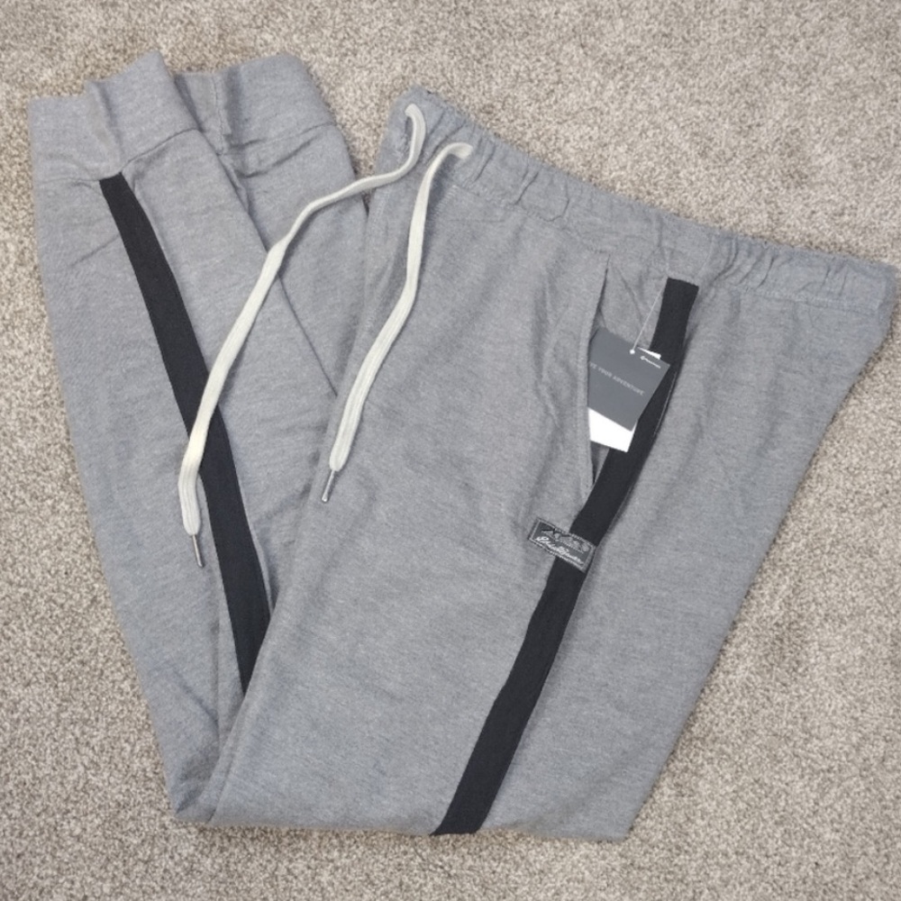 Eddie Bauer men's soft fleece gray‎ jogger sweatpants size M new with tags
